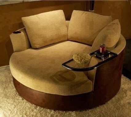 The cuddly couch for two that’s perfect for two-person sleepovers. | 30 Impossibly Cozy Pieces Of Furniture You Could Die Happy In Cuddle Couch, Cool Couches, Home Again, Home Theater Seating, Home Modern, Cozy Place, A Living Room, Home N Decor, Design Furniture