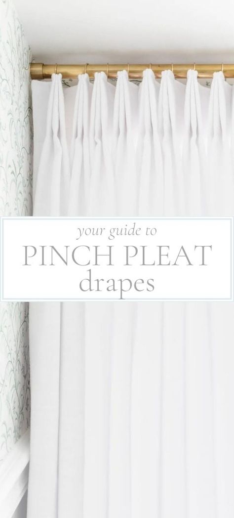 Types Of Curtain Pleats, Curtain Pleats, Pinch Pleat Curtains Diy, Pinch Pleat Drapes, Pinch Pleat Draperies, Pinch Pleat Drape, Julie Blanner, Pleated Drapery, Ikea Curtains