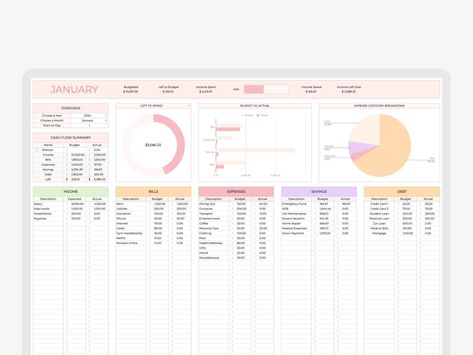 bill tracker template budget spreadsheet Excel Sheet Aesthetic, Personal Finance Tracker, Budgeting Google Sheets, Debt Tracker Template, Financial Planning Templates, Budgeting Finances Template, Daily Budget Tracker, Money Tracker Template, Finance Girly