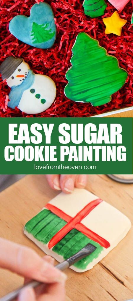 Christmas Cookie Decorating Ideas Kids, Decorate A Cookie Station, Kids Decorating Christmas Cookies, How To Make Edible Paint For Cookies, Cookie Paint Recipe, Icing For Kids To Decorate Cookies, Paint Cookies Diy, Preschool Cookie Decorating, Paint Brush Cookies Decorated