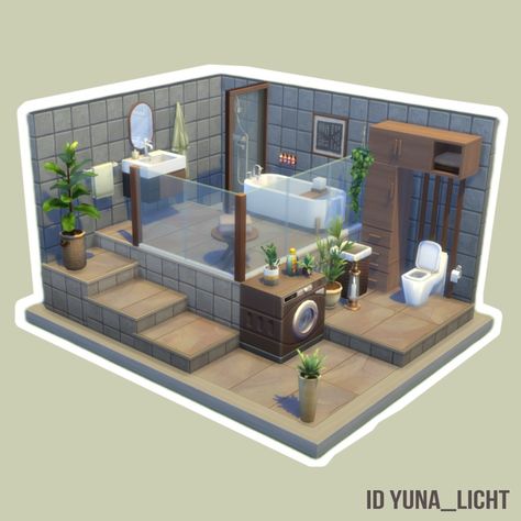 Sims 4 bathroom, without cc. #ts4 #sims4 #sims4bathroom #ts4bathroom Sims 4 Restroom, Sims Decoration Ideas, Sims 4 Bathroom Build, Sims 4 3x3 Bathroom, Small Bedroom Sims 4, Sims Small Bathroom, Sims 4 Home Gym Ideas, Sims 4 Houses Without Cc, Sims 4 Houses Inside