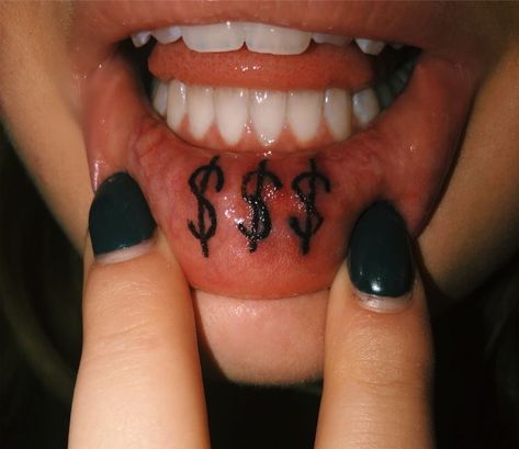 Inner Lip Tattoo, Country Tattoos, Cute Tats, Lip Tattoos, Dainty Tattoos, Dope Tattoos, Piercing Tattoo, First Tattoo, Mini Tattoos