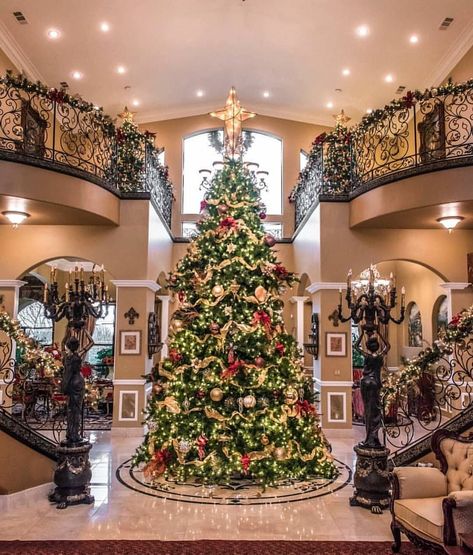 Foyer goals 😍👌 #christmas #christmastree #foyer #staircase #staircases #home #homes #mansion #mansions #luxury #lifestyle #architecture #realestate #luxuryrealestate #luxuryhomes #luxuryhome #designinspiration #decor #design #interiorinspo #interior #interiors #interiordecor #interiordecorating #interiordesign #homesoftherich #homedesign #homedecor Classy Christmas Decor, Luxury Christmas Decor, Christmas Staircase, Christmas Apartment, Classy Christmas, Beautiful Christmas Trees, Merry Christmas Everyone, Christmas House, Christmas Love