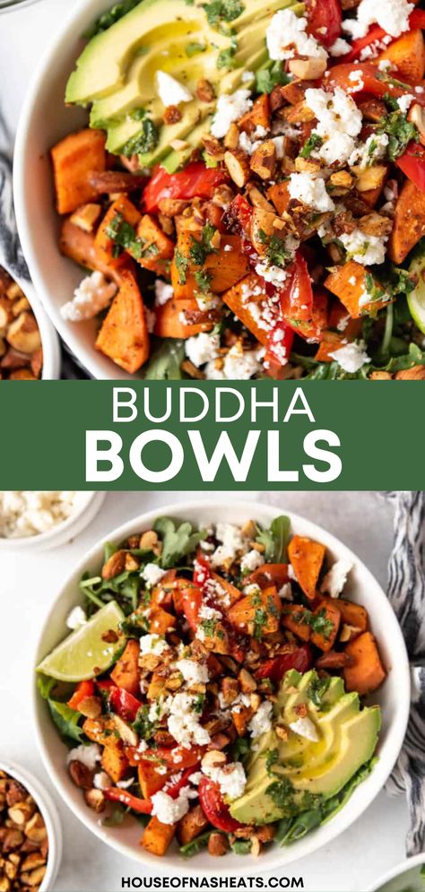 Avocado Buddha Bowl, Buddha Bowl Veggie, Buddha Bowl With Chicken, Thai Chicken Buddha Bowl Damn Delicious, Cold Buddha Bowl, Healthy Buddha Bowls, Power Bowl With Sweet Potato, Southwest Buddha Bowl, Sweet Potato Lunch Bowl