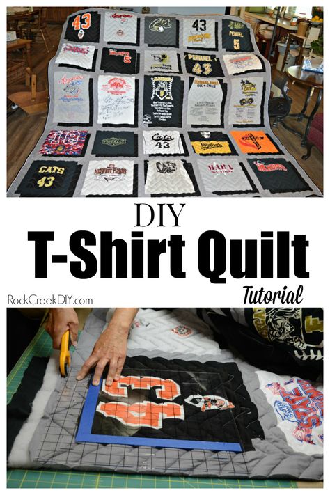 Tshirt Quilt Tutorial, Tshirt Quilt Diy, Tshirt Quilt Pattern, Quilt Diy, Tee Shirt Quilt, Diy Tshirt, Pattern Layout, Jersey Quilt, Shirt Quilts