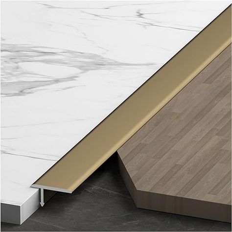 Amazon.com: T-Molding Floor Seams Transition Strip Aluminum for Uneven Surfaces, Wood to Tile, Wood to Vinyl, Carpet to Tile, 35/39/43/47/51/55/59 in Long (Color : C, Size : 90cm/35) : Tools & Home Improvement Wood To Tile Floor Transition, Tile Transition, Wood To Marble Floor Transition, Transition Between Tile And Wood, Floor Transition, Flooring Transition Ideas, Tile To Wood Transition, Floor Transition Strip, Transition Strips