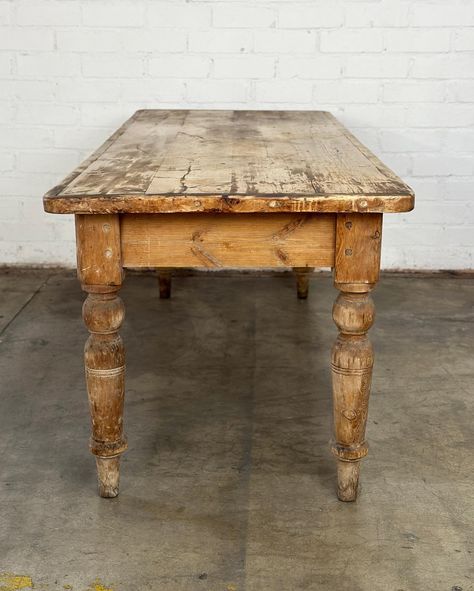 French Country Rustic Dining Table Price: 1200 Dimensions: W77 D30 H29 KC22.5 Antique French Dining Table, Dairy Table, Calm Lifestyle, Clay Bath, Dining Table Antique, Wood Rectangle Dining Table, French Country Dining Table, French Farmhouse Dining Table, French Farmhouse Table