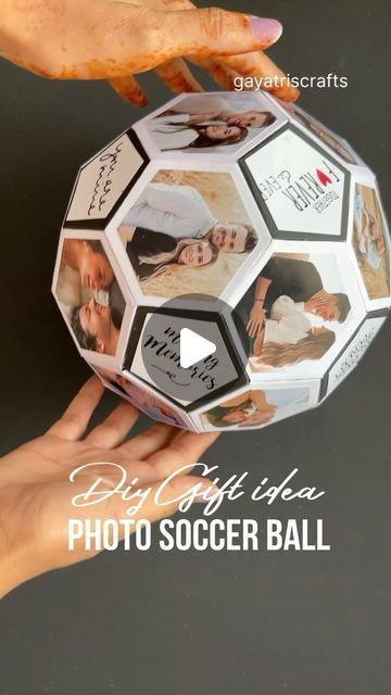 - Check more at https://howcandothis.com/diyideas/107392/ Photo Boxes Diy, Sports Related Crafts, Soccer Diy Crafts Gift Ideas, Handmade Photo Gift Ideas, Gift Ideas Using Photos, Soccer Birthday Gifts, Personalized Soccer Gifts, Cute Gift Ideas Birthday, Soccer Diy Gifts