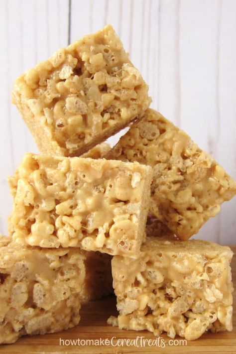 Peanut Butter Rice Krispie Treats Recipe, Peanut Butter Rice Crispy Treats, Cereal Treat Recipes, Peanut Butter Rice Crispies, Crispy Treats Recipe, Peanut Butter Rice Krispie Treats, Peanut Butter Rice Krispies, Rice Krispie Cereal, Krispie Treats Recipe