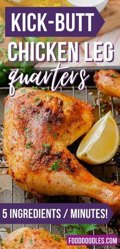 Chicken Leg Quarters Recipe – How to Make Baked Chicken Leg Quarters Baked Chicken Quarters, Baked Chicken Leg Quarters, Chicken Quarter Recipes, Chicken Leg Quarter Recipes, Roasted Chicken Legs, Chicken Quarters, Leg Quarters, Chicken Leg Quarters, Chicken Leg Recipes