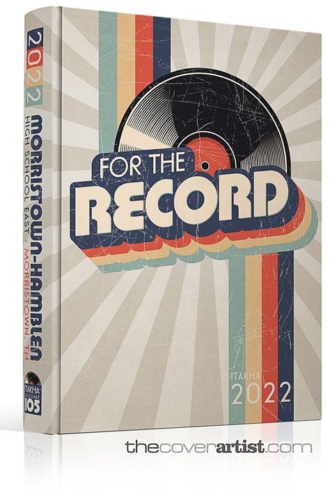 Vinyl Yearbook Cover, For The Record Yearbook Theme, Record Yearbook Theme, Year Book Covers Ideas, Yearbook Cover Design Ideas, Vintage Yearbook Covers, For The Record Yearbook, Year Book Themes High School, Middle School Yearbook Cover Ideas