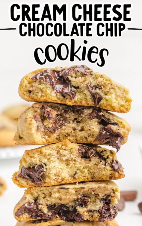 Unique Cookie Recipe, Cream Cheese Chocolate Chip, Cream Cheese Chocolate Chip Cookies, Homemade Pumpkin Spice Latte, Classic Cookies Recipes, Chocolate Chip Cookies Ingredients, Ultimate Cookies, Cookie Recipes Unique, Cheese Cookies