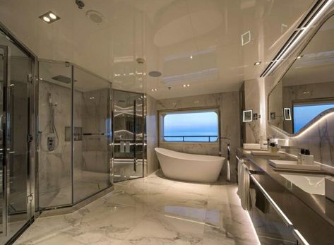 Yacht Bathroom, Cruise Rooms, Bedroom Ensuite, Neon Bedroom, Dream Closet Design, Bathroom Design Layout, Dream Life House, Yacht Interior, Dream Bathrooms