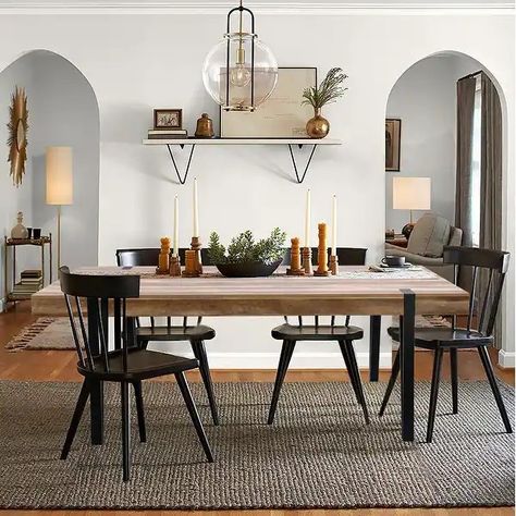 Small Rectangle Dining Table, Dining Room Design Grey, Industrial Dining Room Decor, Modern Farmhouse Kitchen Table, Havenly Dining Room, Modern Farmhouse Dining Table, Living Room Redesign, Rectangular Dining Room Table, Bar Height Dining Table