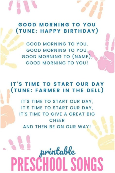 Have a fun time learning with these favorite circle time songs. Get a free preschool songs printable too! #ad #Kindercare #kindergarten #preschool #printable #kids Toddler Circle Time, Preschool Transitions, Good Morning Song, Transition Songs, Circle Time Songs, Kindergarten Songs, Classroom Songs, Songs For Toddlers, Circle Time Activities