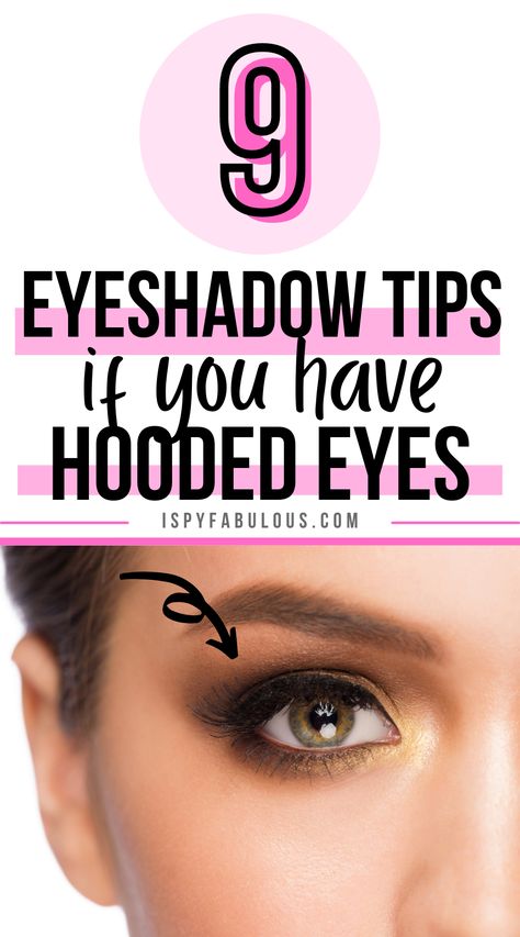 If you try most eyeshadow tutorials, they're not going to turn out the same on hooded eyes. So, check out these tips for the best way to accentuate hooded eyes. Tips For Hooded Eyes, Eye Shadow Tips, Hooded Eyes Tutorial, Eye Makeup For Hooded Eyes, Eyeshadow For Hooded Eyes, Hooded Eye Makeup Tutorial, Hooded Eyelids, Eye Makeup Application, Eyeshadow Tutorials