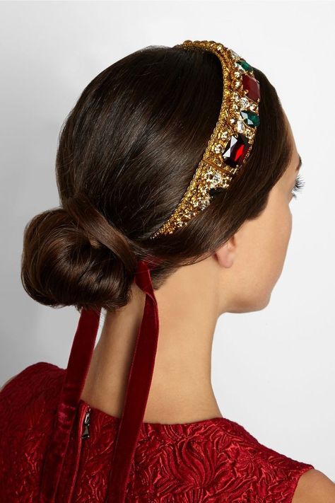 Dolce And Gabbana Headpiece, Dolce Gabbana Headband, Dolce And Gabbana Hair Accessories, Medieval Headband, Jewel Headband, Hair Growth Shampoo, Jeweled Headband, Hair Adornments, Headband Tiara