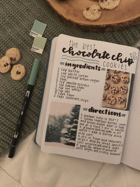 Aesthetic Cookie Recipes Notes, Cooking Journal Aesthetic, Cookbook Page Layout, Cookbook Aesthetic Diy, Baking Journal Ideas, Cookbook Aesthetic Cover, Homemade Cookbook Aesthetic, Cook Books Aesthetic, Cooking Journal Ideas