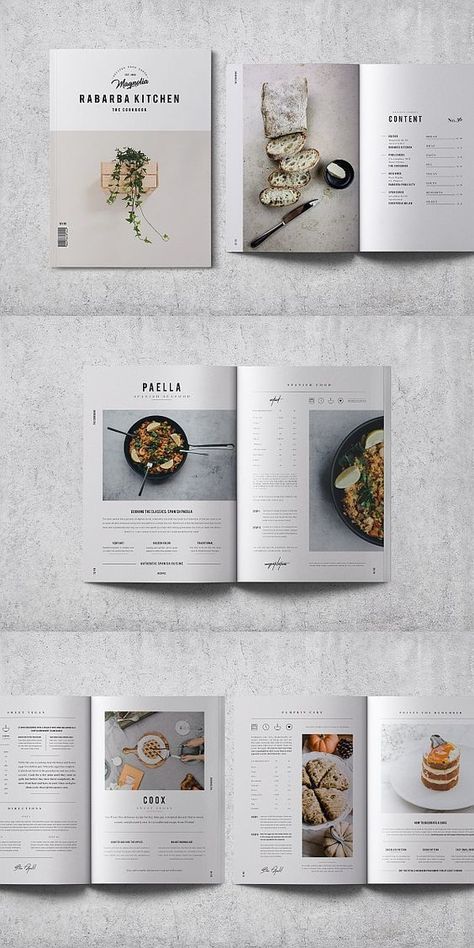 Layout Editorial, Graphic Design Magazine, Recipe Book Design, Menue Design, Cookbook Design, Recipe Book Templates, Menu Layout, Cookbook Template, Book And Magazine Design