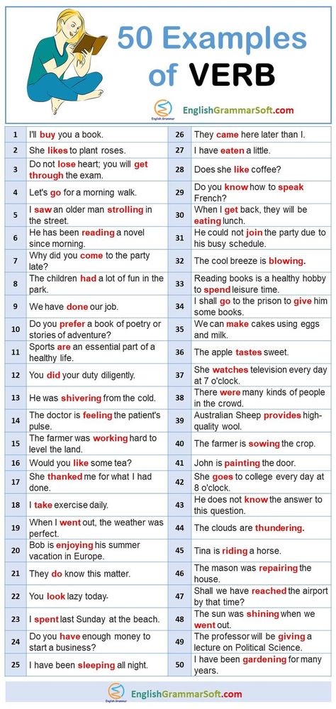 Examples of Verbs (50 Sentences) Verb Sentences Worksheet, Verb Examples In Sentences, Example Of Verb, Verb Sentences, Eng Grammar, Types Of Verbs, Verbs Worksheet, Grammar Notes, English Grammar Notes