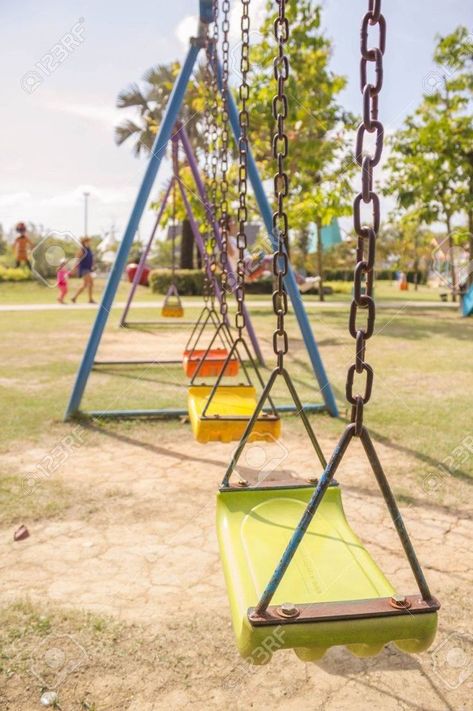 Swings Playground Aesthetic, School Playground Aesthetic, Playground Reference, Park Playground Aesthetic, Play Ground Aesthetic, Swings Playground, Playground Aesthetic, Old Playground, Playground Background