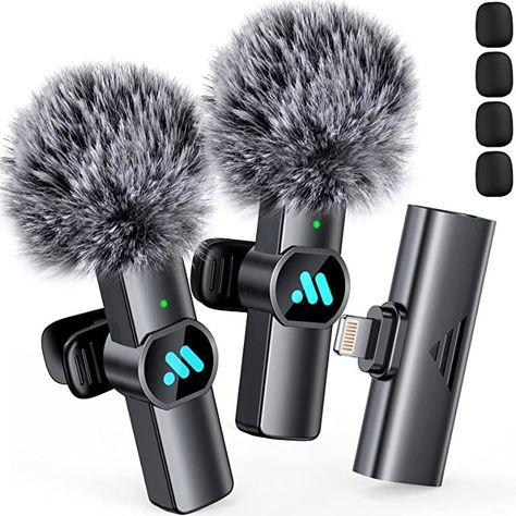 Wireless Microphone for iPhone iPad Microphone Accessories, Phone Tripod, Wireless Microphone, Video Recording, Audio Recording, Fashion Toys, Selfie Stick, Noise Reduction, Microphones