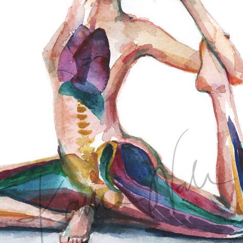 Unframed watercolor painting of one painting in a set of 3 seated yoga poses Workout Painting, 8 Limbs Of Yoga Art, Stretching Aesthetic, Yoga Pose Sketch Art, Yoga Anatomy Illustration, Yoga Acrylic Painting Ideas, Yoga Watercolor Paintings, Seated Yoga Poses, Yoga Art Painting