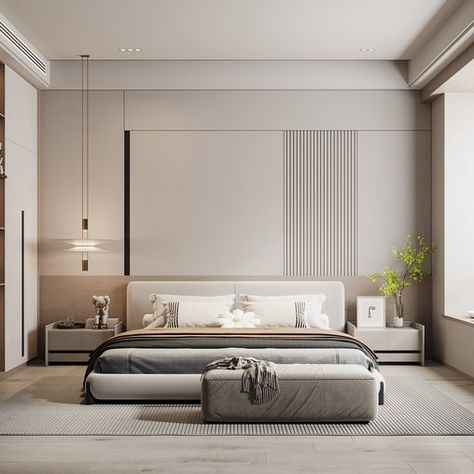 Modern Minimalist Bedroom Luxury, Minimalist Contemporary Bedroom, Contemporary Minimalist Bedroom, Contemporary Bedroom Interior Design, Bedroom Luxury Design, White Bedroom Design, Modern Minimalist Bedroom, New Bedroom Design, Bedroom Interior Design Luxury