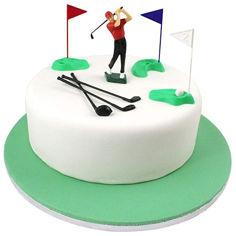 Amazon.com: PME GS010 Set Cake Topper Golf Decorations/Plastic Figures, 13-Pieces, Green/Red/Blue/White/Black, Standard, Multicolor: Kitchen & Dining Golf Cake Toppers, Golf Themed Cakes, Inside Cake, Golf Cake, Cake Liner, Golf Decor, Golf Theme, Golf Set, Simple Birthday Cake