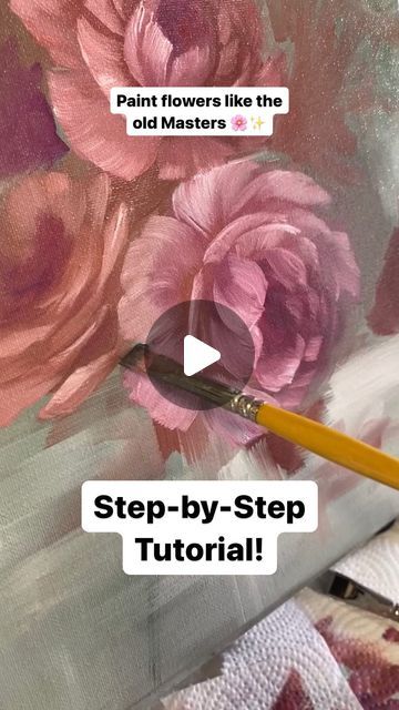 Dominique Alyse Studios | Art & Design Agency on Instagram: "Trust me, I’ve been there 😩! Painting flowers can be very intimidating, but it doesn’t have to be! ☺️🌸 I’m not a Master (yet 😂☺️), BUT here is my step-by-step process for painting roses. 🌸 It’s easier when you break it down by shape! 🌸 If you’re a beginner, try working with only one color to get the technique. You can use many different tints and shades. 🌸Lastly, leave highlights until the very end. It’s the shadows that really bring the flowers to life. Don’t overuse white! If you found this helpful, follow for more art tips like this! 💕 Happy painting :) . . . . . #arttutorial #arttips #HowToPaintFlowers #PaintFlowers #HowToPaint #Tutorial #AcrylicPaint #ArtForBeginners #ArtMasters #OilPainting #Floral #FloralArtist #Bot Oil Painting Roses Tutorial, How To Do Shading With Acrylic Paints, Acrylic Painting Techniques Flowers, Floral Acrylic Painting Tutorial, Acrylic Rose Tutorial, How To Paint Flowers With Acrylic Paint, Abstract Floral Paintings Acrylics Tutorial, How To Paint A Flower Step By Step, How To Paint Roses Acrylics