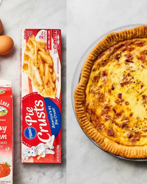 Pillsbury Pie Crust Quiche Recipe, Pillsbury Quiche Recipe, Pillsbury Pie Crust Ideas, Quiche With Premade Pie Crust, Pie Crust Breakfast, Easy Quiche Crust, Breakfast Keish, Pillsbury Pie Crust Recipes, Pie Crust Dinner