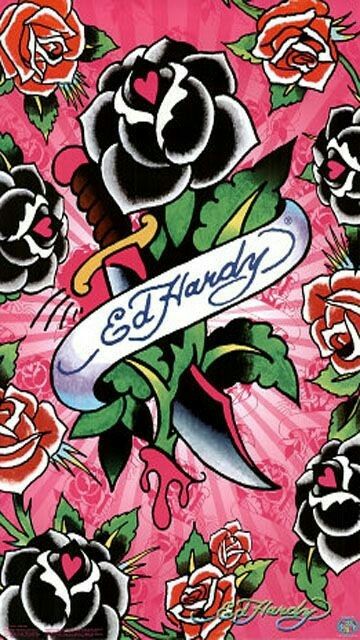 Ed Hardy wallpaper Hardy Wallpaper, Ed Hardy Tattoos, Ed Hardy Designs, Ed Wallpaper, Don Ed Hardy, Y2k Posters, Skeleton Art, Christian Audigier, Skull Wallpaper