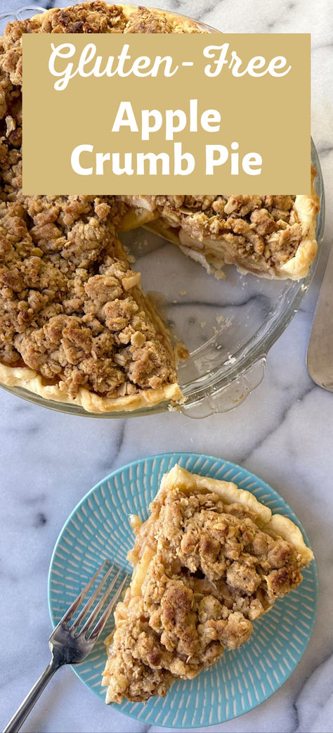 Apple Pie Filling Gluten Free, Few Ingredient Dessert Gluten Free, Gf Apple Crumble Pie, Easy Gluten Free Apple Pie, Apple Pie Gluten Free Easy, Gluten Free Crumb Topping, Celiac Thanksgiving Recipes, Gluten Free Dairy Free Apple Pie, Apple Pie Recipe Gluten Free