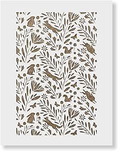 wall stencil Woodland Stencil, Whimsical Bathroom, Diy Woodland, Large Wall Stencil, Wall Stencil Patterns, Painting Tile Floors, Forest Pattern, Wallpaper Stencil, Stencil Painting On Walls