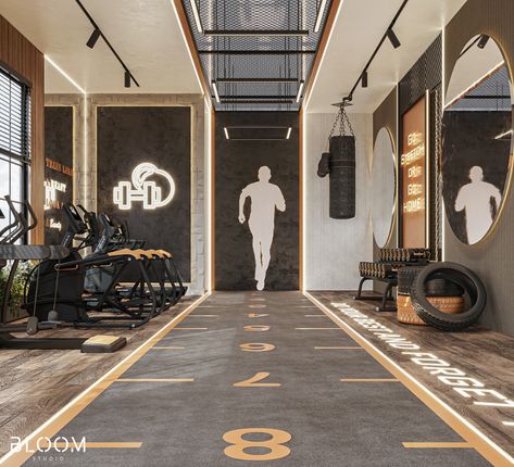 GYM Design :: Behance Gym Wall Design Ideas, Gym Space Design, Gym Interior Design Ideas Fitness Studio, Modern Gym Design, Fitness Center Interior Design, Fitness Gym Interior Design, High End Gym Design, Gym Entrance Design, Fancy Gym Design