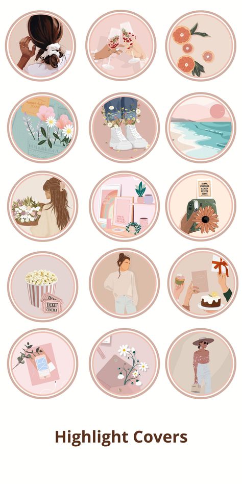 Illustrations Icons Story Highlight. Boho Illustration Instagram 6EA Templates For Instagram Highlights, Highlight Cover Ideas For Instagram, Edit Highlight Instagram, Cute Cover Highlight Instagram, Icon Cover Highlight Instagram, Higlight Intagram Pics Aesthetic, Story Icons Instagram Aesthetic, Highlight Photos For Instagram, Feed Instagram Story A La Une