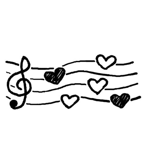 Mini Notes Ideas, Doodle Widgets, Note Icon, Music Drawing, Music Doodle, Music Png, Dibujo Simple, Music Heart, Heart Doodle