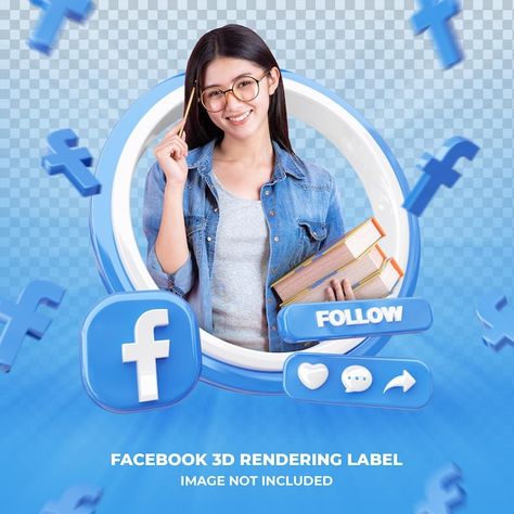 Banner icon profile on facebook 3d rende... | Premium Psd #Freepik #psd #facebook Facebook Profile Frame Design Ideas, Facebook Frame Ideas, Facebook Profile Template, Banner Icon, Professional Profile Pictures, Facebook Profile Photo, Facebook Frame, Facebook Post Design, Icon Profile