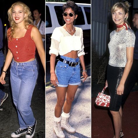 Celebrity Looks from the '90s That Are Trends Again Today | InStyle.com Dress Like The 90s, 90s Dress Up, 90s Photos, 90s Wear, 1990 Style, 90s Fashion Women, Casual Attire For Women, 90s Trends, Famous Outfits