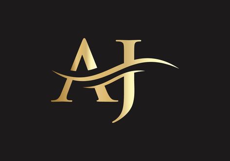 Initial linked letter AJ logo design. Modern letter AJ logo design vector Aj Logo Design, J Letter Images, Jewelry Brand Logo, King Queen Tattoo, Aj Logo, Logo Gallery Art, Logo Design Samples, Karma Tattoo, Letter Wallpaper