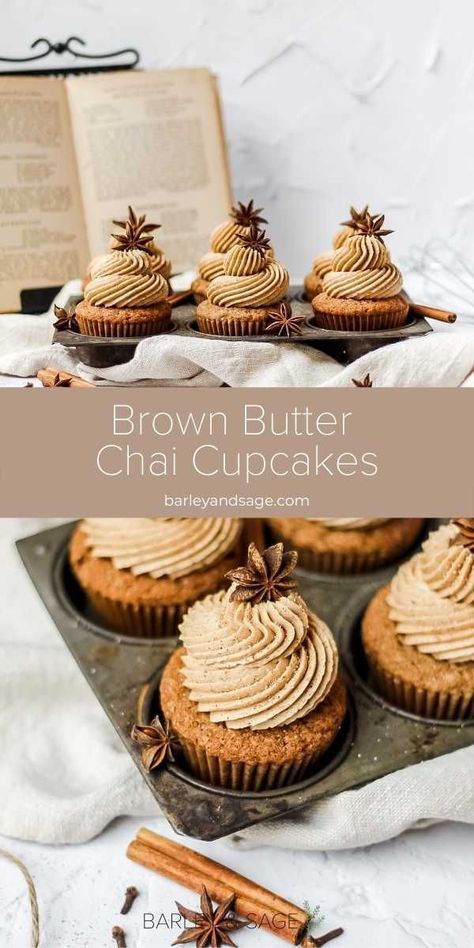 Chai Cupcakes, Spiced Buttercream, Fall Baking Recipes, Easy Lunch Ideas, Chai Spice, Easy Lunch, Baking Sweets, Fall Baking, Fall Desserts