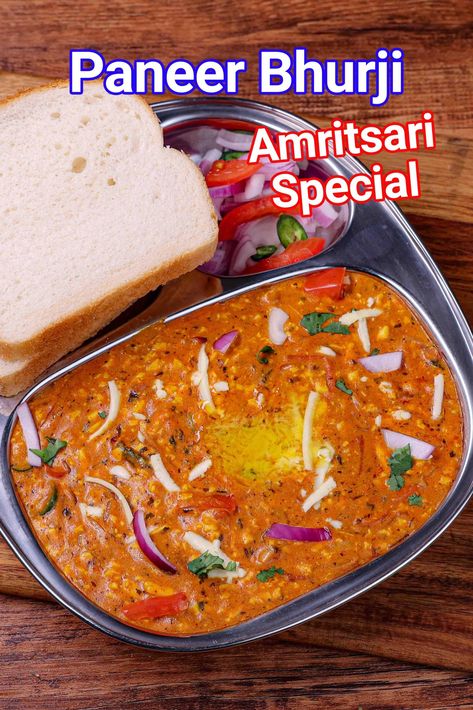 Amritsari Paneer Bhurji Recipe | Street Style Paneer Bhurji Gravy Grated Paneer Recipes, Paneer Bhurji Recipe Restaurant Style, Paneer Bhaji Recipe, Paneer Burji With Gravy, Paneer Bhurji Recipe Video, Amritsari Paneer Bhurji, Paneer Burji, Paneer Bhurji Recipe, Mushroom Masala Recipe