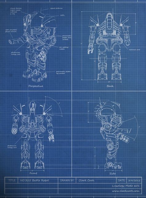 Robot blueprint. Sci Fi Blueprints, Robotics Blueprints, Robot Blueprint, Machine Blueprint, Robo Dog, Garage Drawing, Blueprint Design, Aerospace Design, Blueprint Drawing