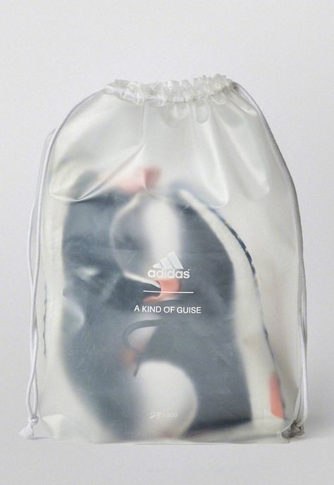 Clothing Packaging, Branding Design Packaging, Clear Bag, Creative Packaging Design, Creative Packaging, Adidas Ultra Boost, Clear Bags, Ultra Boost, Bag Packaging