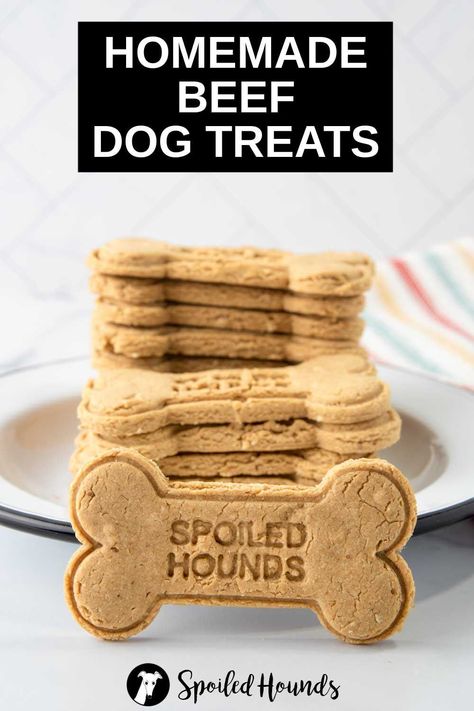 Dog Treats With Beef Broth, Beef Dog Treats Homemade, Broth Dog Treats, Dog Treats With Peanut Butter, Treats With Peanut Butter, Natural Dog Treats Recipes, Dog Biscuit Recipe, Pup Treats, Beef Dog Treats