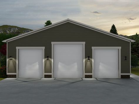 065G-0001: Boat Storage Garage with RV Bay; 50'x60' Large Garage Plans, 3 Bay Garage, Pole Building Garage, Motorhome Storage, Pole Barn Shop, Rv Port, Building Garage, Hobby Garage, Rv Garage Plans