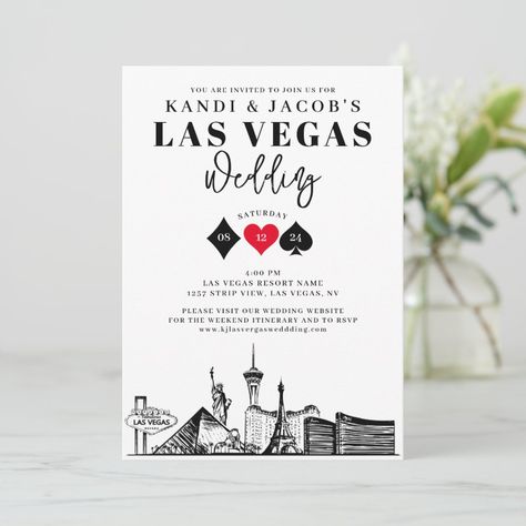 Elegant and Fun Las Vegas Wedding Invitation  Zazzle Vegas Wedding Invitations, Las Vegas Wedding Invitations, Las Vegas Wedding, Las Vegas Weddings, Vegas Wedding, Wedding Invitation, Las Vegas, Wedding Invitations, Created By