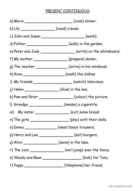 present continuous practice: English ESL worksheets pdf & doc Present Progressive Worksheet For Kids, Present Continuous Worksheet For Kids, Present Simple And Continuous Worksheet, Present Continuous Tense Worksheets, Present Progressive Worksheet, Esl Present Continuous, Gender Words, Present Continuous Worksheet, Present Progressive