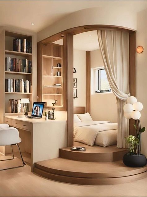 Art Deco Interior Small Spaces, Comfortable Bedroom Decor, Interior Design Your Home, Dream Apartment Decor, Small Room Design, Dream House Rooms, Bedroom Furniture Design, Room Design Bedroom, Room Makeover Bedroom