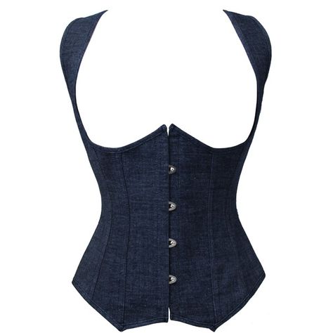 Blue Denim Under Bust Corset Lace Up ($20) ❤ liked on Polyvore featuring intimates, shapewear and corset Corset Steampunk, Corset Underbust, Body Shaper Corset, Gothic Lingerie, Fashion Corset, Cincher Corset, Bustier Lingerie, Corset Shapewear, Corset Vest